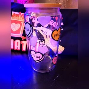 16 OZ Glass Tumbler W/ Glass Straw